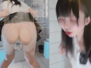 💙美少女濡れ透けJKどスケベ変態オナニーみてください❣️いっぱいアヘ顔しておまんこの中まで丸見えでえっち💞【ゆりんのちいさくてごめんなさい♡】 13/16