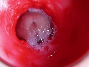 A huge cock inside a wet hole spews liquid and will soon fill with milk 10/16