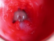 A huge cock inside a wet hole spews liquid and will soon fill with milk 12/16