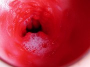 A huge cock inside a wet hole spews liquid and will soon fill with milk 14/16