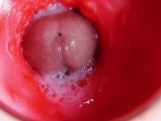 A huge cock inside a wet hole spews liquid and will soon fill with milk 16/16