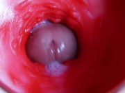 A huge cock inside a wet hole spews liquid and will soon fill with milk 4/16