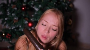 Beautiful schoolgirl sucks black cock