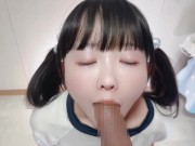 💗美少女童顔の友達の妹にツインテハンドルイラマチオ💞ちっちゃなお口がおちんちんでぱんぱん♡そのまま喉奥にびゅっびゅー♡【ゆりんのちいさくてごめんなさい♡】 13/16