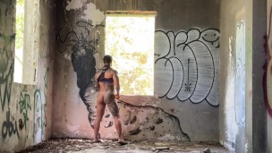 Almost caught in Abandoned Building public outdoor fucking my self with dildos Jona Ortiz Ortizjona
