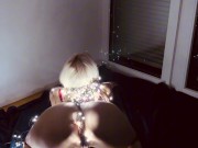 The Snow Maiden with a hard blowjob. New Year's gift in the form of cum in the mouth 3/16