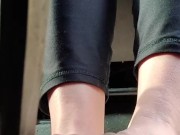 Smashing Christmas cookies from both views of the pedal with barefeet 2/16