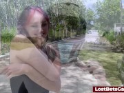 Flashing her sexy body on a motorbike ride after losing a strip game 5/16