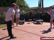 He fucks her in the pool after they all get naked following a strip game 4/16