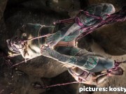 Tattoo Girls Shibari Suspension on public beach in thailand - Bondage BDSM 11/16