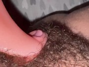 New Licking Toy Playing With My Hairy Fat Pussy Big Clitoris 12/16