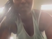 BBW Sucks Fucks and Swallows To Pay For Gym - Swallows It All! 12/16