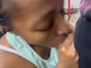 BBW Sucks Fucks and Swallows To Pay For Gym - Swallows It All! 8/16