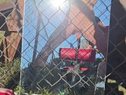 Krissy Biker Bound to a Fence Bondage Machine Fuck 11/16