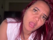 New year blowjob from new cock with delicious cum in my mouth