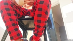 Risky Balcony Play: Big Cock Fleshlight Fun with Neighbor's View! Hotsportfitboy