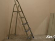 Milf with big ass takes cock on stairs and cum inside herself 16/16