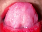 Morocco 18yo Hot Girl Licking Her Mouth Juicy & ASMR Movements Tongue With Red lipstick 14/16