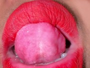 Morocco 18yo Hot Girl Licking Her Mouth Juicy & ASMR Movements Tongue With Red lipstick 5/16