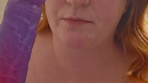 Redhead Dildo Deepthroat Training (2025 Goals - Day 1)