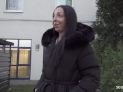 GERMAN SCOUT - Inked German Cougar Sara Deluxe with Big Ass First Time Casting Fuck after Pick Up