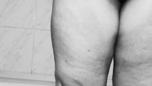 My chubby mature sex slave pees tied up in shower