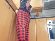 Kitchen Surprise: Fucking a Tight Ass Toy with My Big Cock - Moans and Cum Inside - Hotsportfitboy