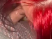 Hot nerdy redhead slut sucks cock with perfect eyes 12/16