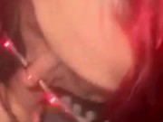 Hot nerdy redhead slut sucks cock with perfect eyes 6/16