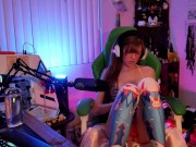Overwatch D.Va thanks you with an ASMR blowjob and oily tease before sliding you between her thighs 14/16