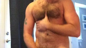 Verbal Hairy Daddy Jerks and Moans and Cums into a Used Jockstrap