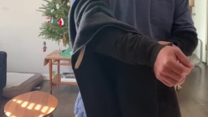 Chubby Daddy Bear strips and plays with himself in front of the camera