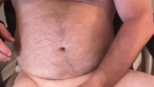Chubby daddy bear masturbation and cum