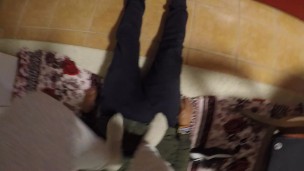 Using my slave as a doormat