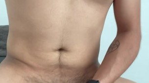 After work session, handling my hard cock