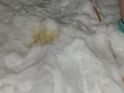 Steamy pee in the snow 15/16