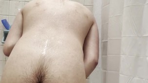 Hot dance in the shower with lots of milk