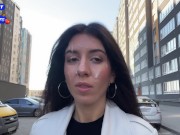 Wife Cheats her Husband in the Entrance and walks on Public with Cum on Face - Cumwalk 11/16