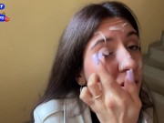 Wife Cheats her Husband in the Entrance and walks on Public with Cum on Face - Cumwalk 8/16