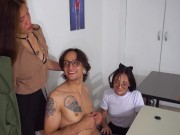  girls fuck the nerd of the class - Plot twist he has a big dick 7/16