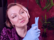 ASMR: I touch my face and teeth with medical gloves 3/16