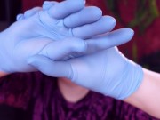 ASMR: I touch my face and teeth with medical gloves 9/16