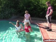 Spreading her legs to receive a big sex toy reward 3/16