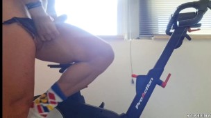 Hot Lingerie: Guy with Sexy Ass and Big Cock fucking Bike - Moans & Cum Explosion! Hotsportfitboy