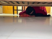 Egyptian Big Ass Curvy Muslim Hot Stepmom Stuck under Bed Then She want Anal fuck from me! 12/16