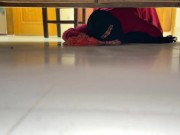 Egyptian Big Ass Curvy Muslim Hot Stepmom Stuck under Bed Then She want Anal fuck from me! 13/16