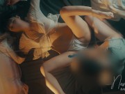 Babe in strappy lingerie fucks and takes selfie video when 69 🤳 7/16