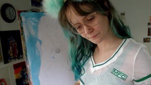 A very naughty self portrait painting