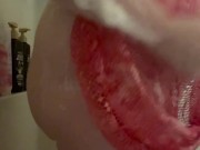 Chubby Girl Getting Soapy in Shower 12/16