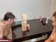 Pleasing her with a sex toy after she won a Tall Tumble Tower Strip game 10/16